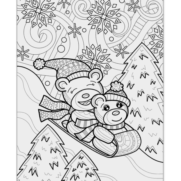 Lot Zen Doodle Colorscapes Unicorn Fiesta & Animal Winter Carnival Coloring Book - Picture 4 of 8